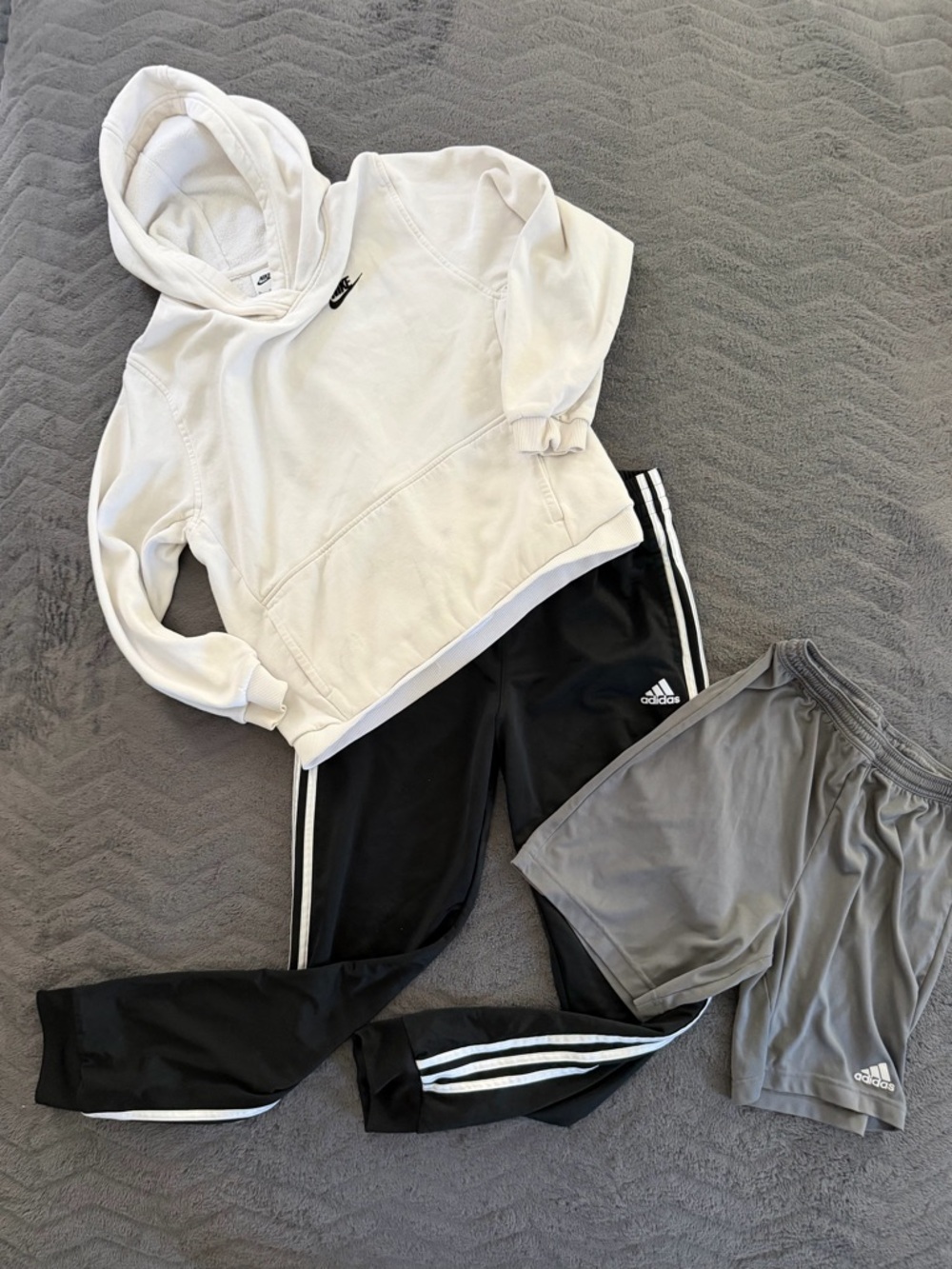 Lot of 3- Nike/Adidas boys hoodie, pants, shorts